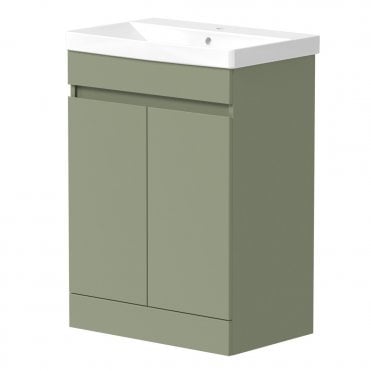 Kappa 598mm x 810mm x 385mm 2 Door Handleless Floorstanding Vanity Unit (Choose Finish)