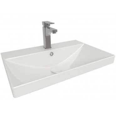 Kappa 600mm x 400mm 1 Tap Hole Ceramic Basin for vanity Unit- White