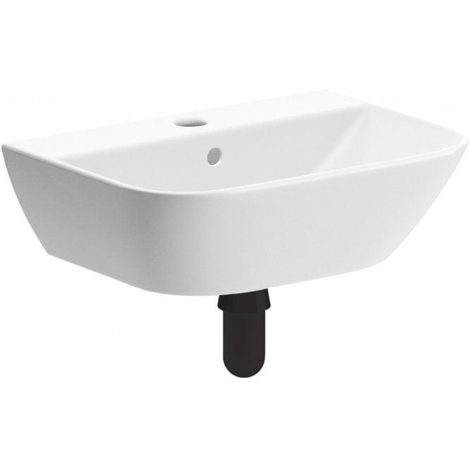 Plumb Warehouse Lanciano 450x320mm 1 Tap Hole Cloakroom Basin & Black Bottle Trap
