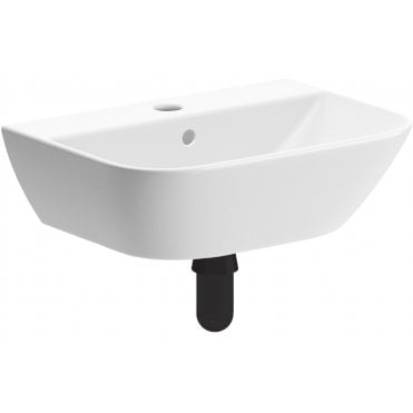 Lanciano 450x320mm 1 Tap Hole Cloakroom Basin & Black Bottle Trap