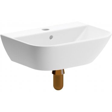Lanciano 450x320mm 1 Tap Hole Cloakroom Basin & Brushed Bronze Bottle Trap