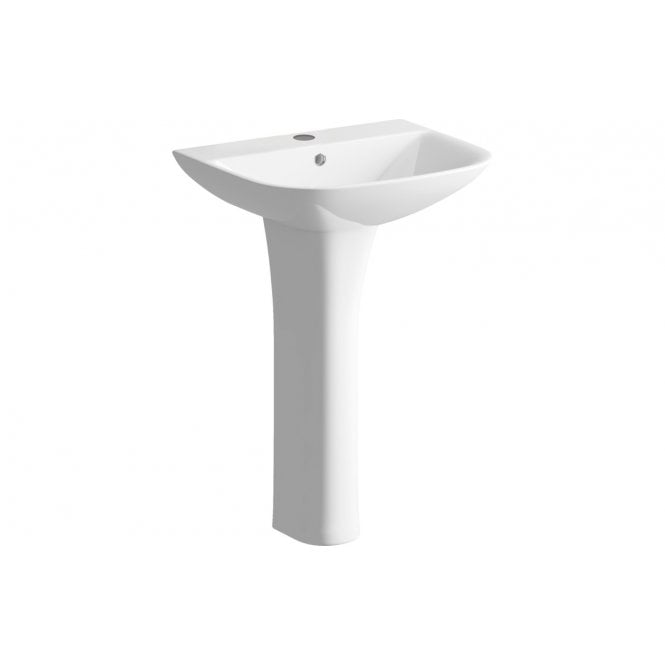 Plumb Warehouse Lanciano 560x450mm 1 Tap Hole Basin & Full Pedestal (Boxed)