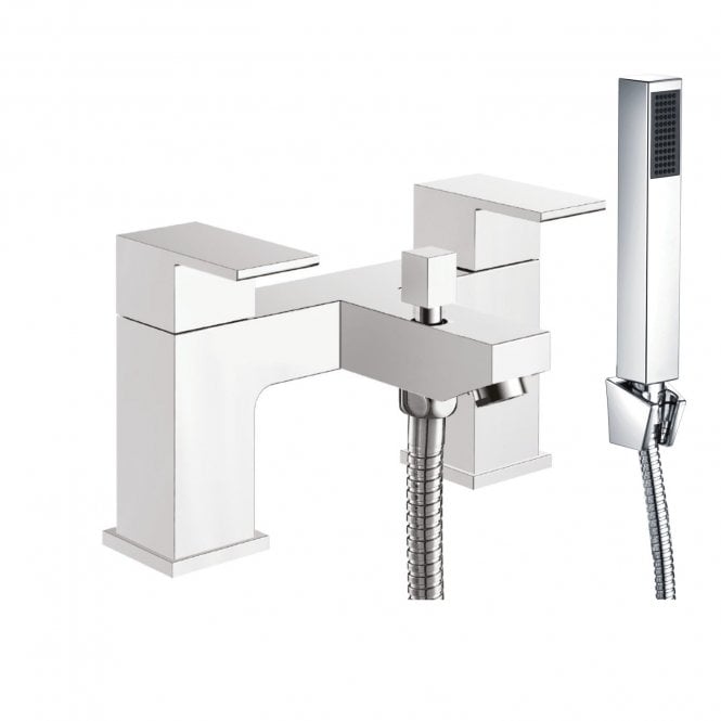 Plumb Warehouse Lanza Chrome Bath Shower Mixer Tap With Shower Kit And Wall Bracket