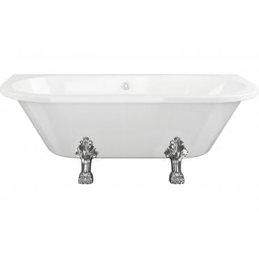 Liguri Freestanding Back To Wall 2 Tap Holes 1700x800x600mm Bath w/Feet - White