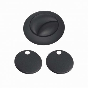 Matt Black Seat Hinge Cover And Cistern Push Button