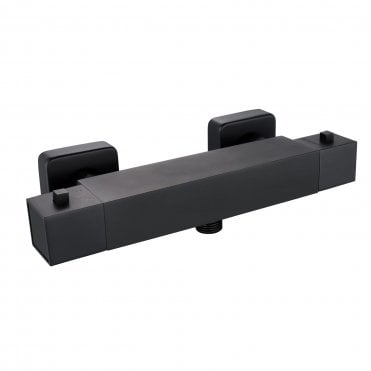 Matt Black Square Exposed Thermostatic Shower Valve