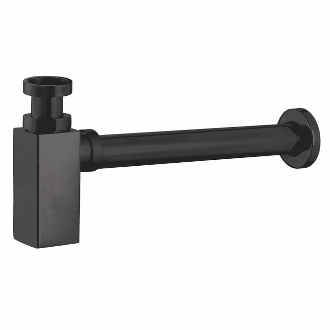 Plumb Warehouse Matte Black Square Bottle Trap