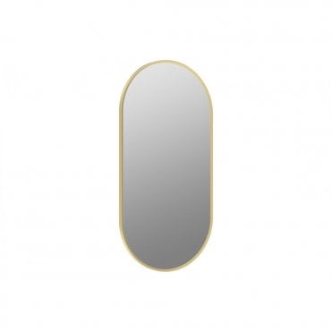 Megenti Oblong Mirror - Matt Black/Brushed Brass