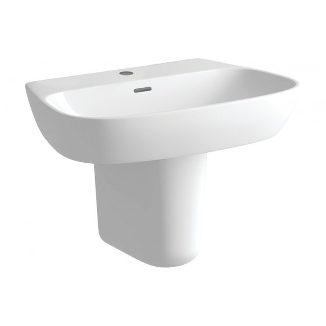 Plumb Warehouse Melfie 600x400mm 1 Tap Hole Basin & Semi Pedestal