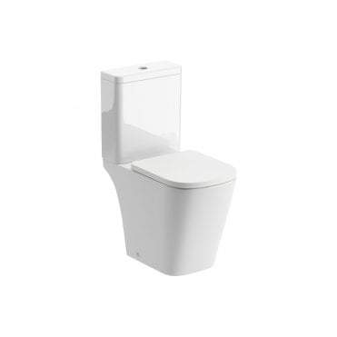 Melfie Rimless Close Coupled Part Shrouded Comfort Height WC & Soft Close Seat