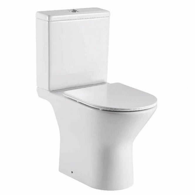 Plumb Warehouse Middleton Rimless Open Back Close Coupled Toilet With Cistern Slim Close Seat