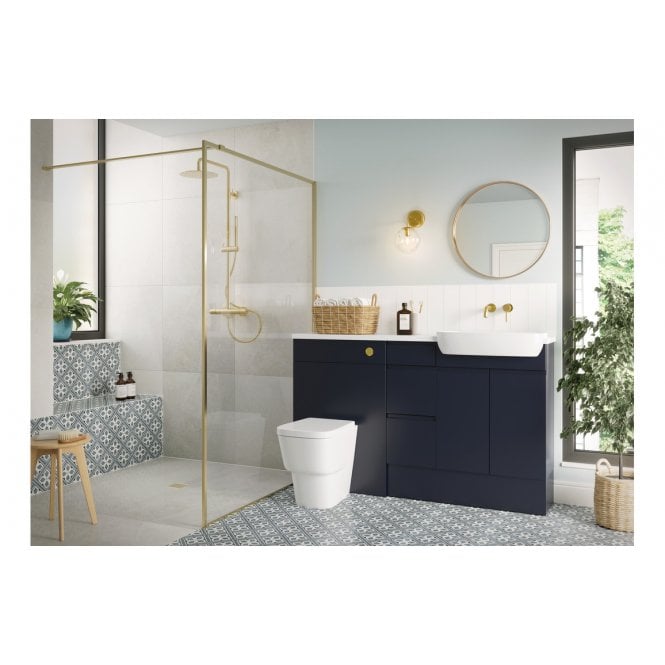 Plumb Warehouse Monferina 2200x330mm Tall End Panel - Matt Indigo Blue
