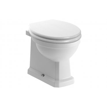 Mugello Back To Wall WC & Satin White Wood Effect Seat w/Brushed Brass Finishes