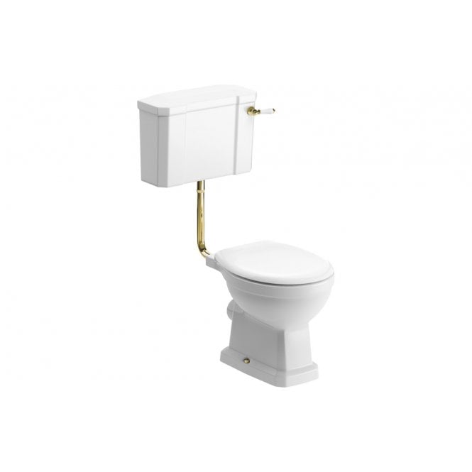 Plumb Warehouse Mugello Low Level WC & Soft Close Seat w/Brushed Brass Finishes