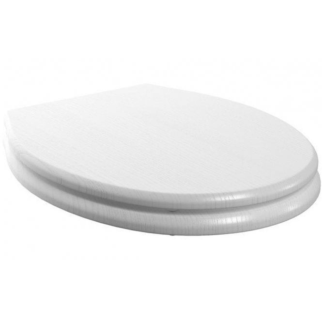 Plumb Warehouse Mugello Soft Close Toilet Seat - Satin White Wood Effect