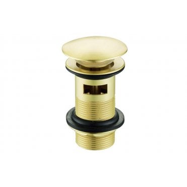 Mushroom Click Clack Basin Waste 1 1/4" (Slotted) - Brushed Brass