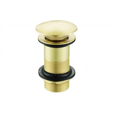Mushroom Click Clack Basin Waste 1 1/4" (Unslotted) - Brushed Brass
