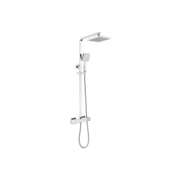 Nuoro Cool-Touch Thermostatic Mixer Shower w/Riser & Overhead Kit
