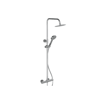 Omega PVD Coated Column Shower with Rail, Hose and Round Head