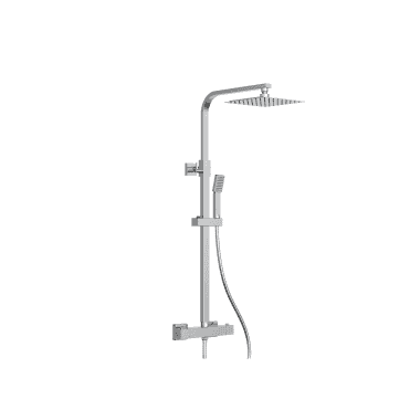 Omega PVD Coated Column Shower with Rail, Hose and Square Head