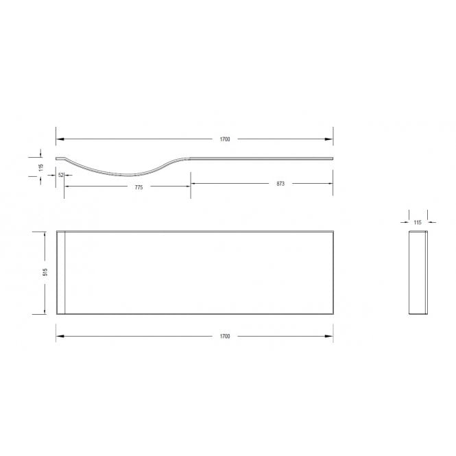 Plumb Warehouse P Shaped Bath Panel