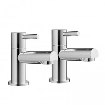 Phi Bath Pillar Taps with 2 Tap Holes - Chrome