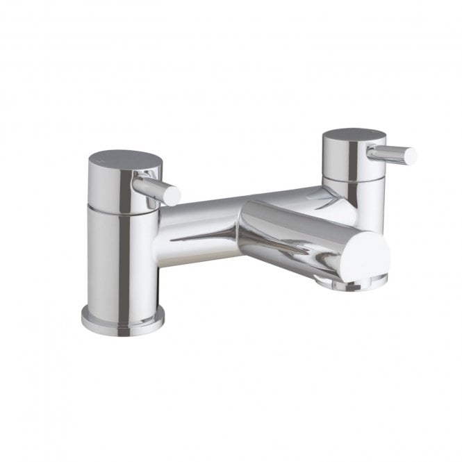 Plumb Warehouse Phi One Spout Bath Filler with 2 Tap Holes - Chrome