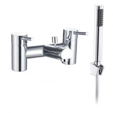 Plumb Warehouse Pin Bath Shower Mixer Tap With Hand Shower - Chrome