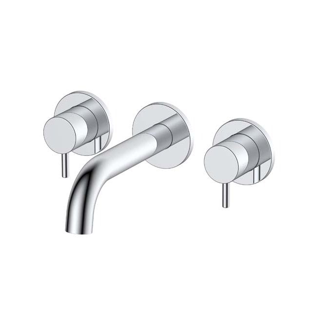 Plumb Warehouse  Pin Lux 3 Hole Wall Mounted Basin Mixer Tap