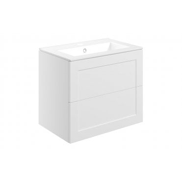 Portofini 615mm Wall Hung 2 Drawer Basin Unit & Basin (Select finish)