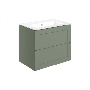 Portofini 615mm Wall Hung 2 Drawer Basin Unit & Basin (Select finish)