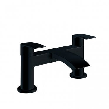 Psi Electroplated One Spout Bath Filler with 2 Tap Holes - Black