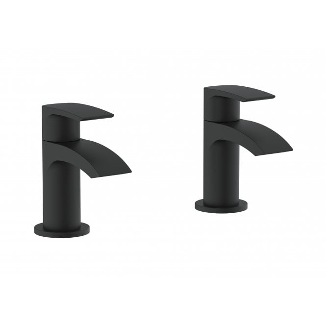 Plumb Warehouse Psi Electroplated Tap Pair for 2 Tap Hole Basin  - Black