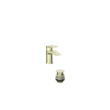 Psi PVD Coated Mono Basin Mixer  - Brushed Brass