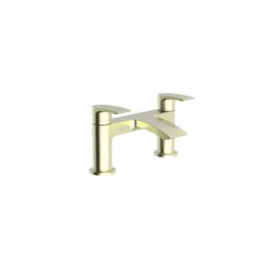 Psi PVD Coated One Spout Bath Filler with 2 Tap Holes - Brushed Brass