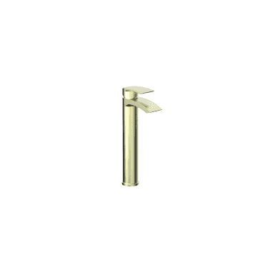 Psi PVD Coated Tall Mono Basin Mixer  - Brushed Brass