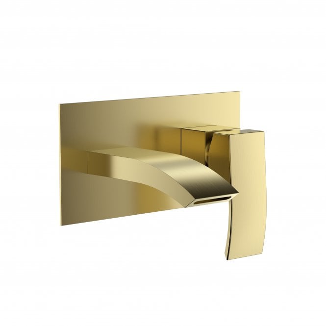 Plumb Warehouse Psi PVD Coated Wall Mounted Basin Filler - Brushed Brass