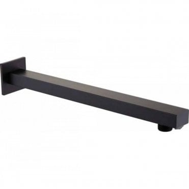 Plumb Warehouse Rectangular 380mm Shower wall Arm - Chrome/Black