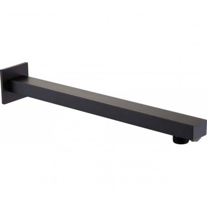 Plumb Warehouse  Rectangular 380mm Shower wall Arm - Chrome/Black