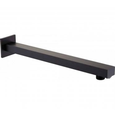 Plumb Warehouse Rectangular 380mm Shower wall Arm - Chrome/Black
