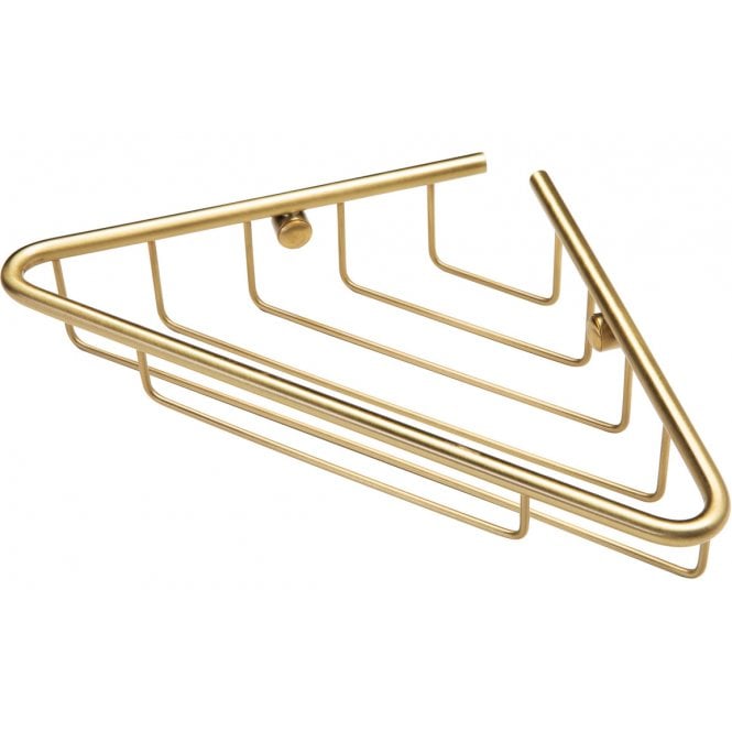 Plumb Warehouse Rivloi 1-Tier Corner Shower Storage - Brushed Brass