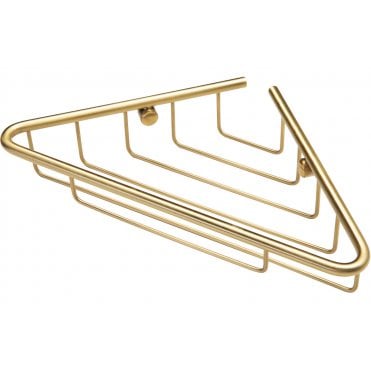 Rivloi 1-Tier Corner Shower Storage - Brushed Brass