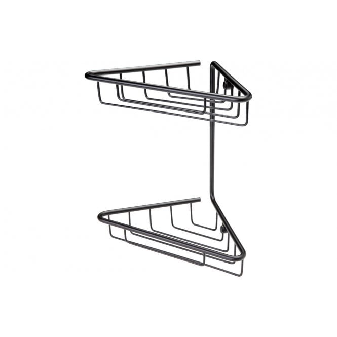 Plumb Warehouse Rivloi 2-Tier Corner Shower Storage - Black