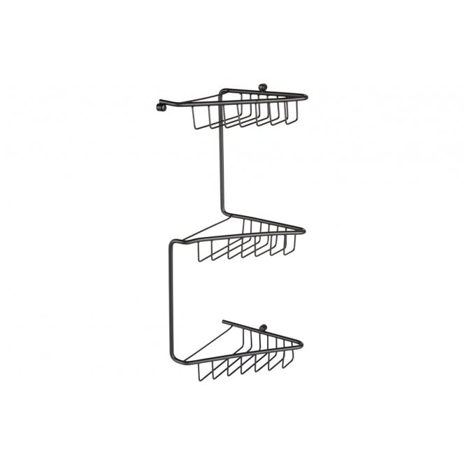 Plumb Warehouse Rivloi 3-Tier Corner Shower Storage - Black