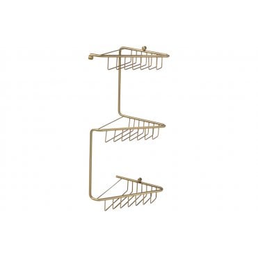 Rivloi 3-Tier Corner Shower Storage - Brushed Brass