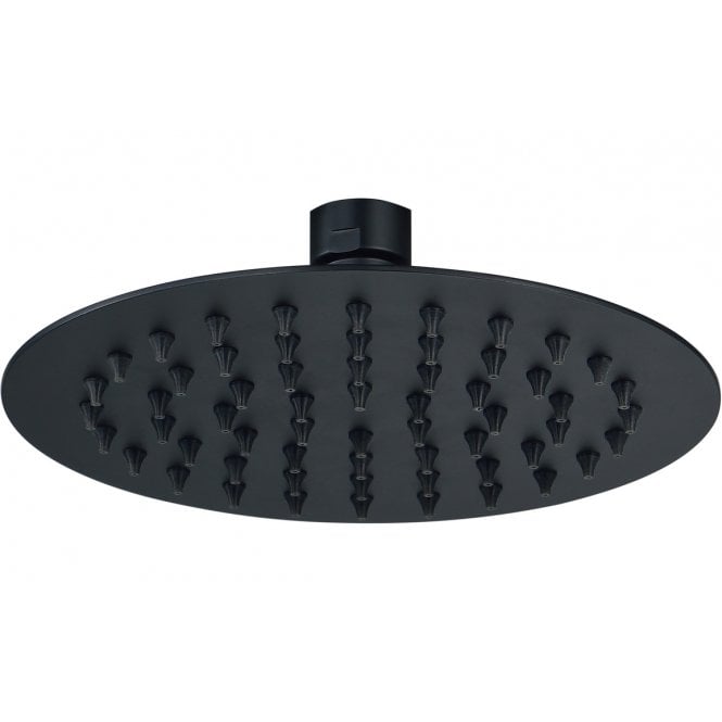Plumb Warehouse Round Showerhead - Matt Black (Choose Size)