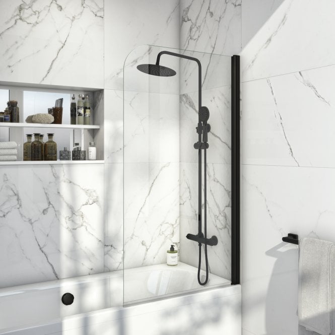 Plumb Warehouse S6 Radius Hinged Bath Screen