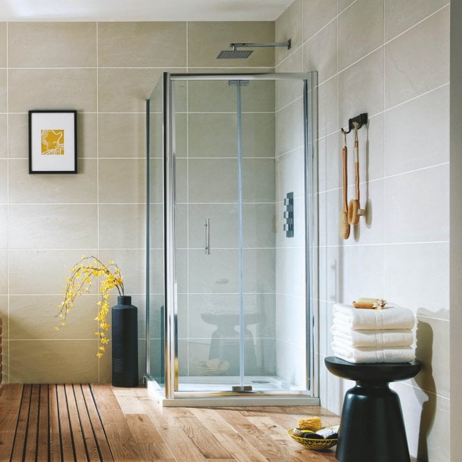 Plumb Warehouse S6 Semi Frameless Bifold Shower Door (Select Size)