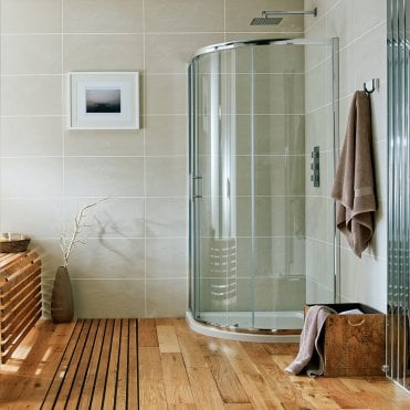 S6 Single Door Offset Quadrant Shower Enclosure (Select Size)