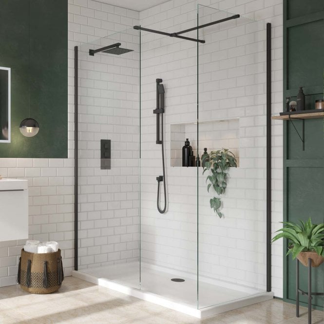 Plumb Warehouse S8 Matt Black Wet room Profile Pack